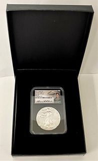2021 American Silver Eagle NGC MS70 First Day Of Issue Signed By Anna Cabral