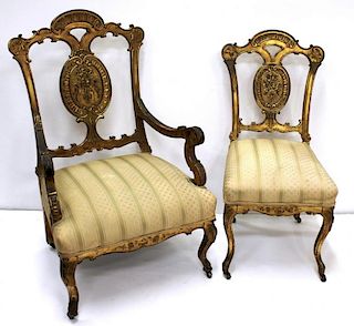 2 Antique French Giltwood Chairs