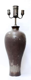 Large Meiping-Form Vase Lamp
