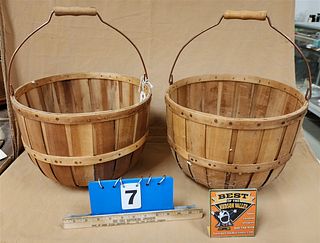 PR APPLE BASKETS W/COPPER BAND AND RIVETS 10" X 13-1/2" DIAM