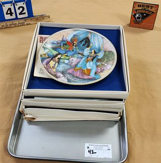 LOT OF 4 LIMOGES SCHEHERAZADE ONE THOUSAND AND ONE ARABIAN NIGHTS PLATES BY LILIANE PELLIER 9-1/2" DIAM