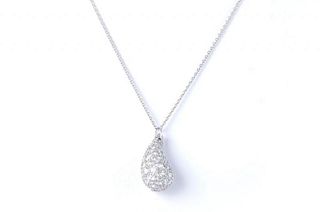 A Tiffany & Co. by Elsa Peretti Teardrop Platinum and Diamond Pendant