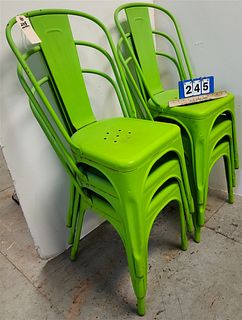 SET 6 TOLIX METAL STACKABLE CHAIRS 33 1/2"H X 14"W X 18"D
