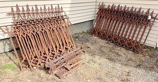 LOT 7 CAST IRON FENCING 3-34 1/2"H X 67 1/2"L, 4- 43 1/2"H X 53"L (CRESTING ON 3 MISSING)