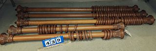 LOT WOODEN CURTAIN RODS 3- 58", 2-47"
