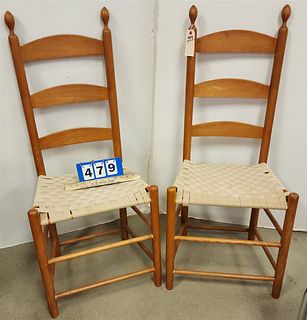 PR. SHAKER STYLE LADDER BACK CHAIRS 43"H X 19"W X 14"D