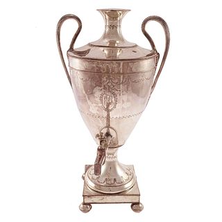Neoclassical Silver Plated Hot Water Urn.