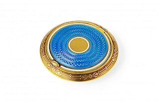 A Gold and Blue Enamel Box