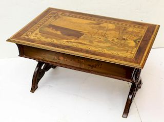 Vintage Marquetry-Top Coffee Table