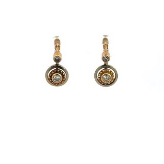 Antique 18k Gold Earrings with Diamonds