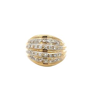 Bombe Ring in 14k Gold with Diamonds