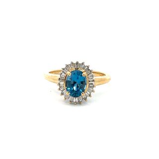 London blue Topaz & Diamonds 14k Gold Ring