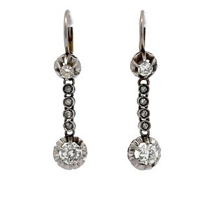 1.50 Cts in Diamonds Platinum Drop Earrings