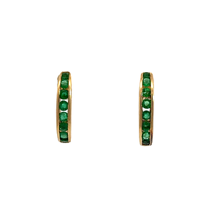 14k yellow gold Earrings with Emeralds