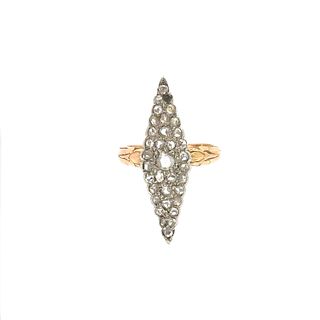 Marquise 18k Gold Antique Ring with Diamonds