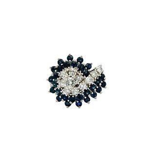 2.75 Ctwi in Diamonds & Sapphires 14k Gold Ring