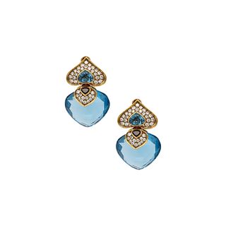 French Earrings In 18K Gold With 87.62 Ctw In Diamonds & Gemstones