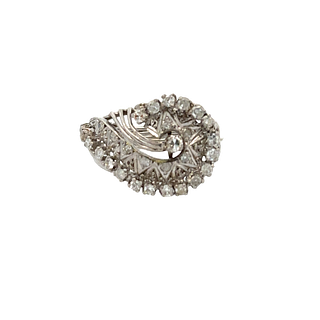 Platinum Antique Ring with Diamonds