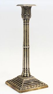 Victorian English Silver Columnar Candlestick