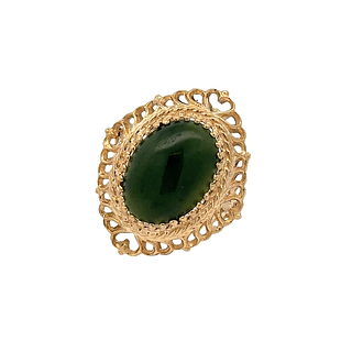 Jade Ring in 10k yellow Gold