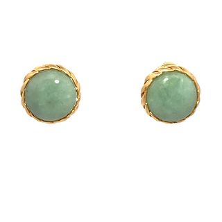 14k Gold Earrings with Jades