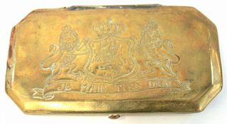 Antique Dutch Brass & Copper Tobacco Box