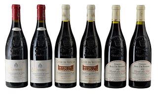 Six Bottles 2001 Assorted Chateauneuf-du-Pape
