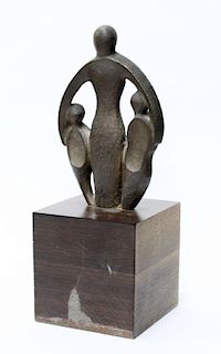 Contemporary Bronze Sculpture, Mother & Children
