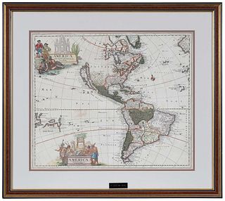 Peter Schenk - Map of North and South America, 1695