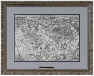 Petrus Plancius - Double Hemisphere Map of the World