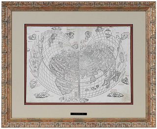 Bernardus Sylvanus - Cordiform Map of the World, 1511