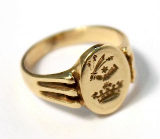Tiny 14K Gold Signet Ring