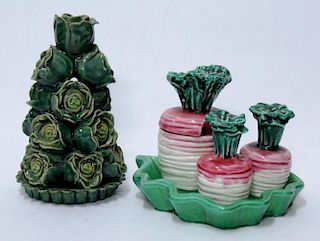 French Hand-Painted Ceramic Vegetable Group