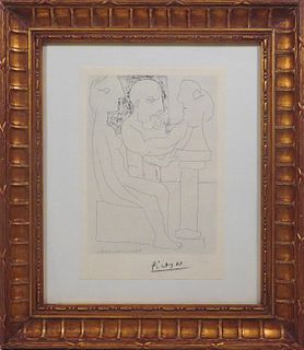 Style of Pablo Picasso: Sculptor and Model