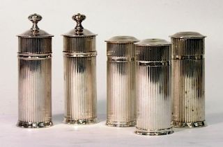 5 Luc Lanel for Christofle Reeded Salts & Peppers