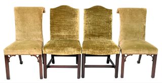 Set of Four Upholstered Dining Chairs