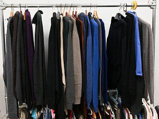 Full Rack of Men's Mostly Cashmere Shirts and Sweaters