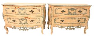 Pair of Louis XV Style Painted Commodes