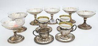 Set of Six Sterling Silver Champagne Chalices