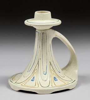 Weller Ivory One-Handled Candlestick c1910s