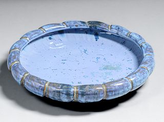 Fulper Pottery Blue Crystalline Centerpiece Bowl c1917-1920