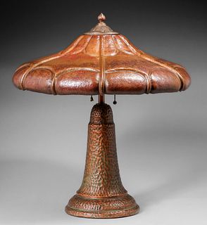 Arts & Crafts Hammered Copper Lamp c1920