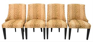Set of Four Custom Upholstered Dining Chairs
