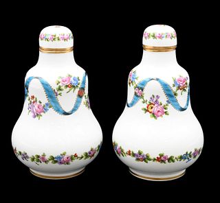 A Pair of Sevres Porcelain Cologne Bottles