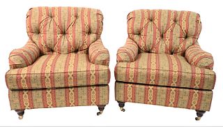 A Pair of Wakefield Collection Upholstered Club Chairs