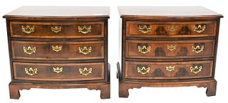 A Pair of Henredon Asian Court Three Drawer Side Tables/Night Stands
