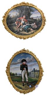 Two Porcelain Hand-Painted Plaques