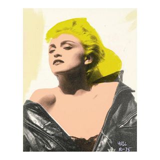 Ringo Daniel Funes (Protege of Andy Warhol's Apprentice, Steve Kaufman), "Madonna in Leather" One-of-a-Kind Mixed Media on Canvas, Hand Signed with Ce
