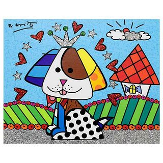 Britto, "To Jenna & Nick's Home" Hand Signed Limited Edition Giclee on Canvas; Authenticated