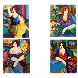 Patricia Govezensky- Set of 4 Serigraph on Paper "Gloria, Katy, Sitting Pretty, Mary"